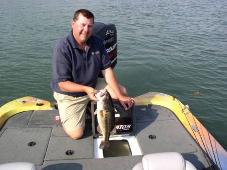 Lee Bailey showing a largemouth.